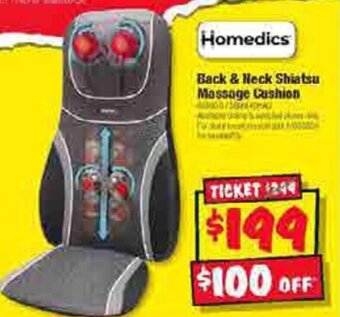 JB Hi-Fi Homedics Back & Neck Shiatsu Massage Cushion offer