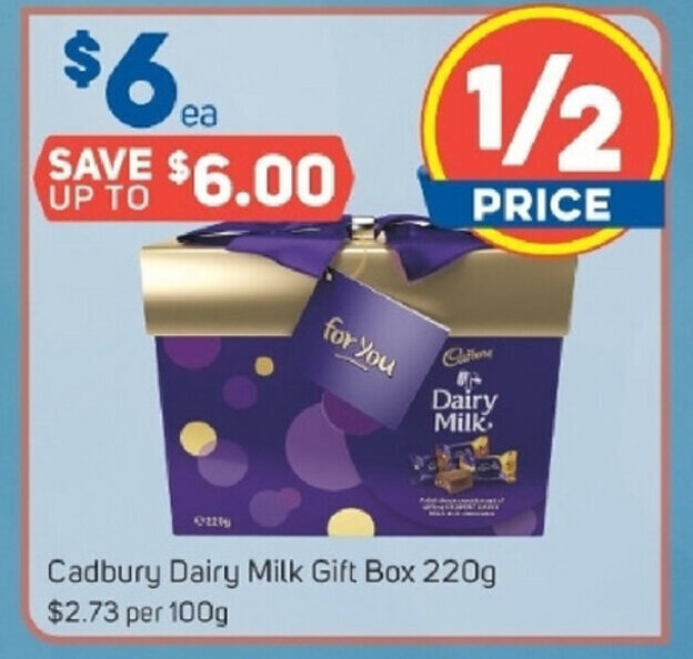 Cadbury Dairy Milk Gift Box 220g offer at Foodland