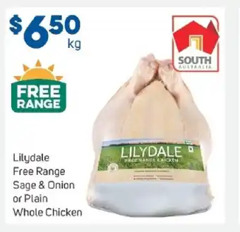 Foodland Lilydale Free Range Sage & Onion of Plain Whole Chicken 1kg offer