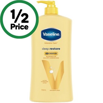 Woolworths Vaseline intensive care body lotion deep restore 750ml offer