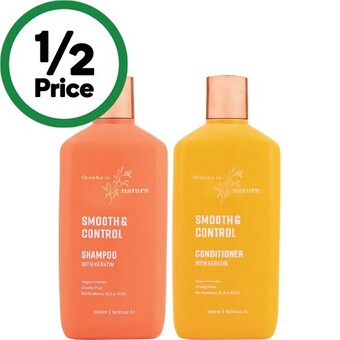 Woolworths Thanks to nature shampoo or conditioner 500ml offer