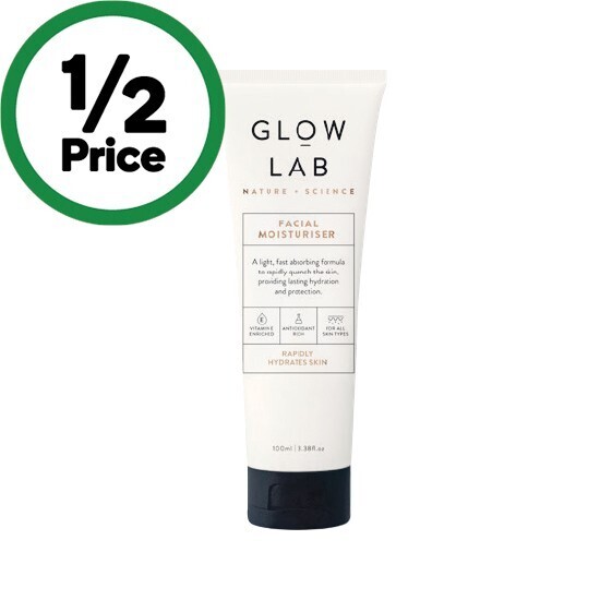 Glow lab moisturiser 100ml offer at Woolworths