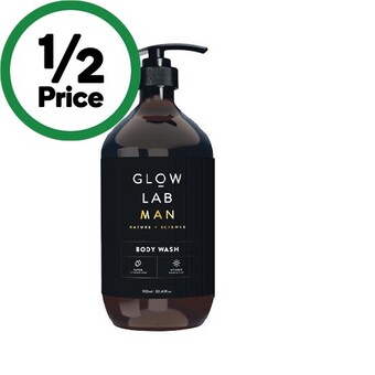 Woolworths Glow lab man body wash 900ml offer