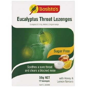Woolworths Bosisto's eucalyptus drops sugar free 50g* offer