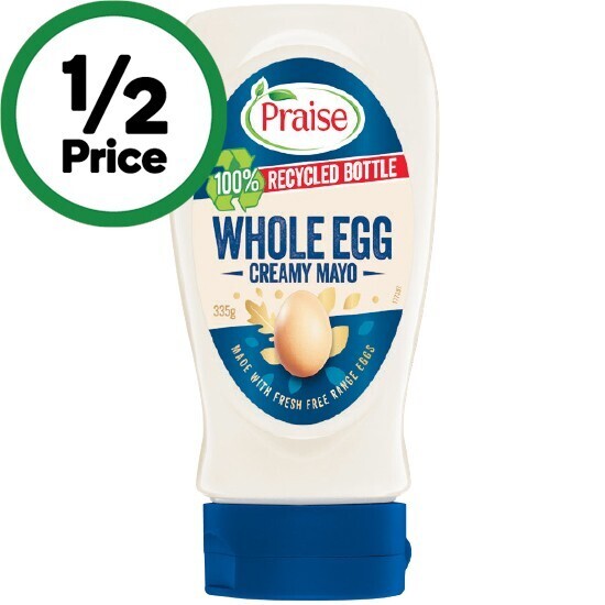 Praise whole egg mayonnaise 335g offer at Woolworths