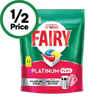 Woolworths Fairy platinum plus dishwasher tablets pk 42 offer