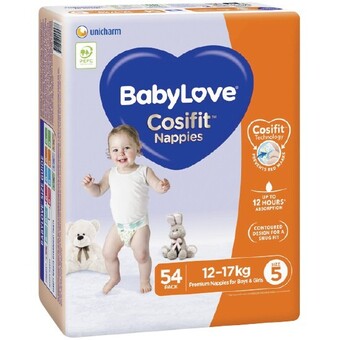 Woolworths Babylove jumbo nappies pk 54-76 offer