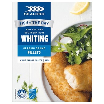 Woolworths Sealord dory or southern blue whiting fish 300-320g offer