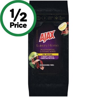 Woolworths Ajax luxury home wipes pk 110 offer