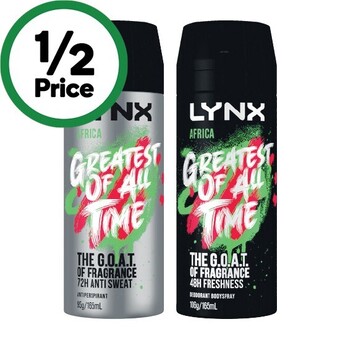 Woolworths Lynx body spray or antiperspirant deodorant 165ml offer