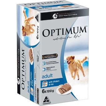 Woolworths Optimum wet dog food 100g pk 6 offer