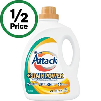 Woolworths Biozet attack plus laundry liquid 2 litre or powder 2 kg offer