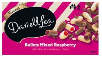 Coles Darrell lea raspberry bullets assorted gift box 400g or soft centre gift box 255g or rocklea road 290g offer