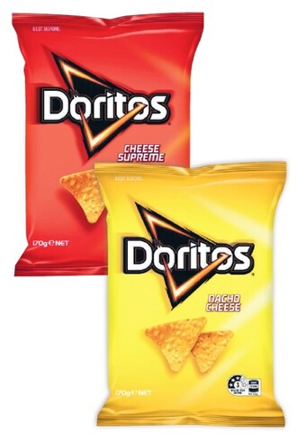 Coles Doritos corn chips 150g-170g offer