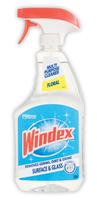 Coles Windex trigger multi surface & glass cleaner 750ml offer