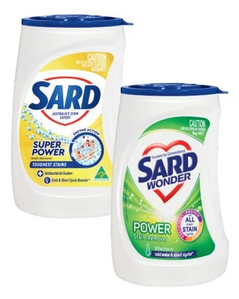 Coles Sard laundry stain remover powder 900g-1kg offer