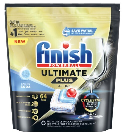 Finish ultimate plus all in 1 baking soda dishwashing tablets 64 pack