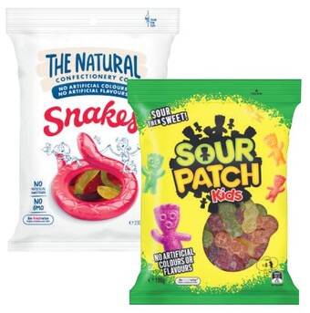 Coles The natural confectionery co. varieties 180g-230g, sour patch varieties 190g or pascall jubes 300g offer