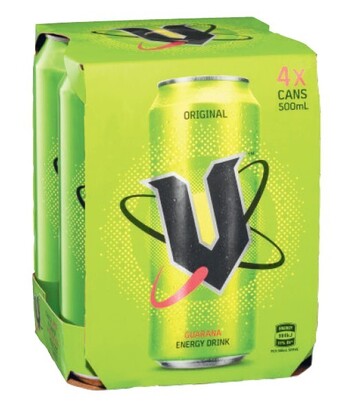 Coles V energy drink 4x500ml offer