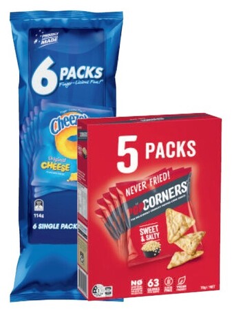 Coles Cheezels or parkers pretzels 6 pack or popcorners 5 pack offer