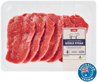 Coles beef sizzle steak 400g