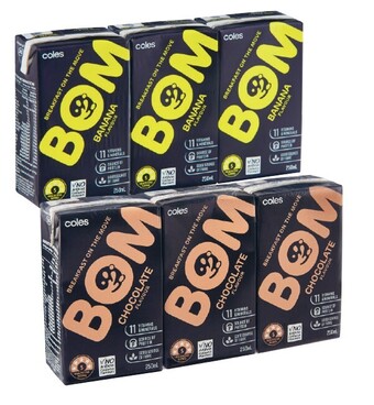 Coles Coles bom liquid breakfast 3x250ml offer