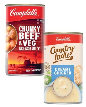 Coles Campbell's country ladle or chunky soup 495g-505g offer