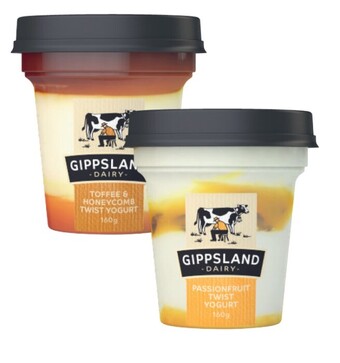 Coles Gippsland dairy yogurt twist 160g offer