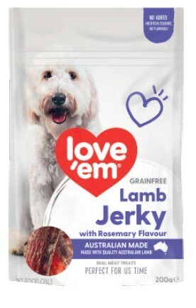 Love 'em dog treats jerky 200g