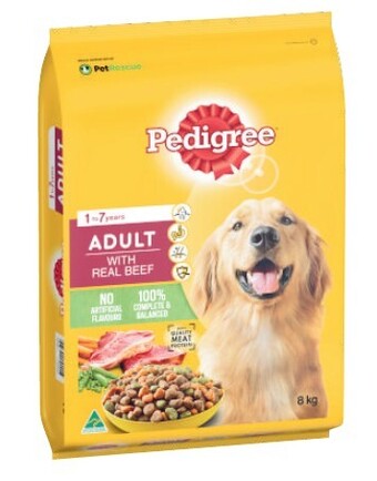 Coles Pedigree dry dog food 8kg offer