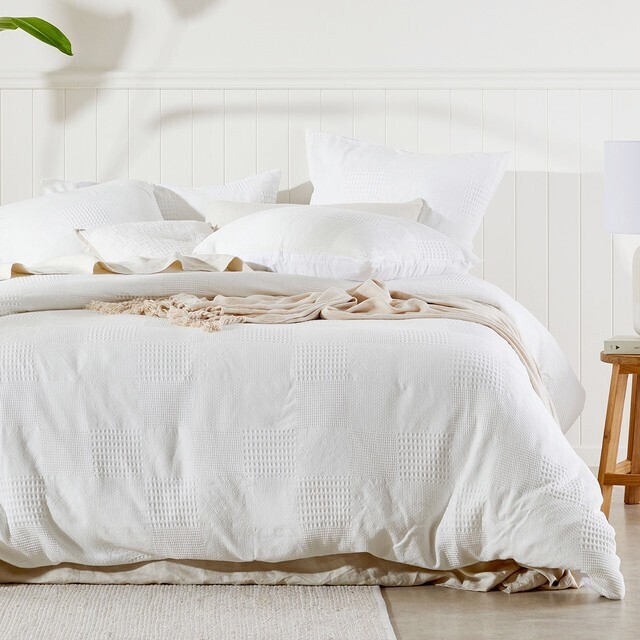 Avani waffle quilt cover set by habitat offer at Pillow Talk