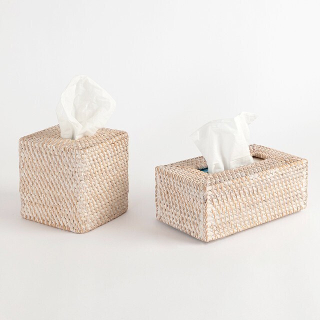 Rattan white wash tissue box cover range by habitat offer at Pillow Talk