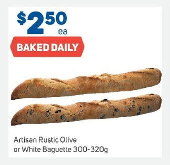 Foodland Artisan Rustic Olive or White Baguette 300-320g offer