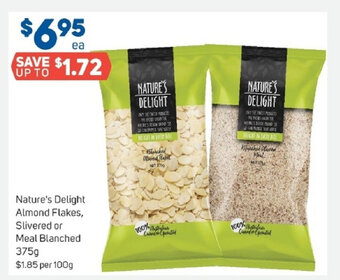 Foodland Nature's Delight Almond Flakes, Slivered or Meal Blanched 375g offer