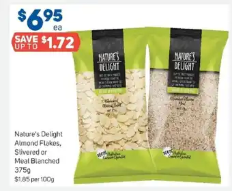 Foodland Nature's Delight Almond Flakes, Slivered or Meal Blanched 100g offer