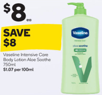 Woolworths Vaseline Intensive Care Body Lotion Aloe Soothe 750ml offer