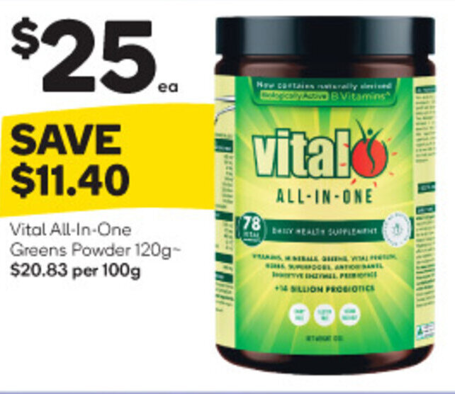Vital AllInOne Greens Powder 120g offer at Woolworths