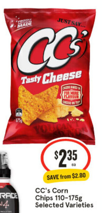IGA CC's Corn Chips 110-175g Selected Varieties offer