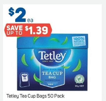Foodland Tetley Tea Cup Bags 50 Pack offer