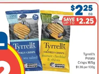 Foodland Tyrrell's Potato Crisps 100g offer