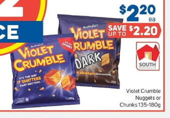 Foodland Violet Crumble Nuggets or Chunks 135-180g offer