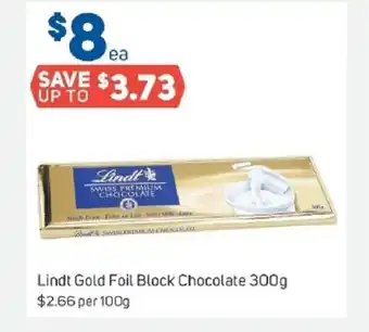Foodland Lindt Gold Foil Block Chocolate 300g offer