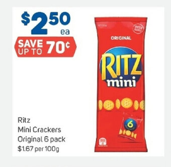 Foodland Ritz Mini Crackers Original 6 pack offer