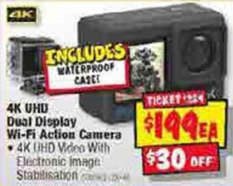 JB Hi-Fi 4K UHD Dual Display Wi-Fi Action Camera offer