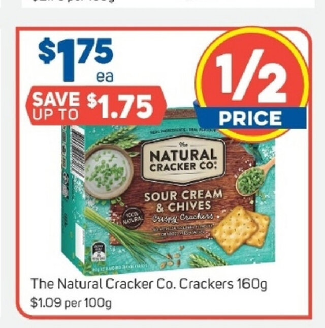 The Natural Cracker Co. Crackers 100g offer at Foodland