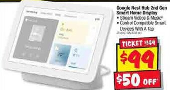 JB Hi-Fi Google Nest Hub 2nd Gen Smart Home Display offer