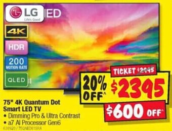 JB Hi-Fi 75" 4K Quantum Dot Smart LED TV offer