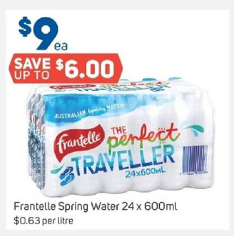 Foodland Frantelle Spring Water 24x600ml offer