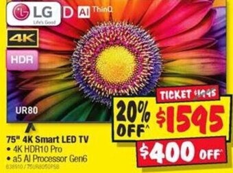 JB Hi-Fi 75" 4K Smart LED TV offer