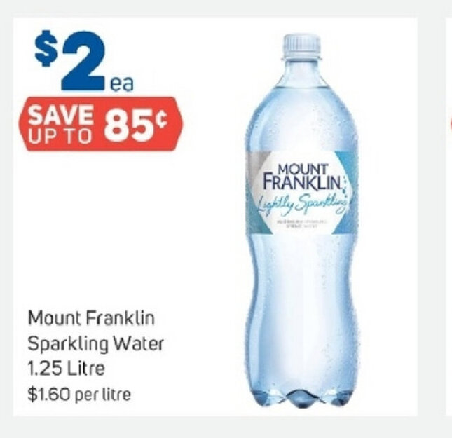 Mount Franklin Sparkling Water 1,25 Litre offer at Foodland